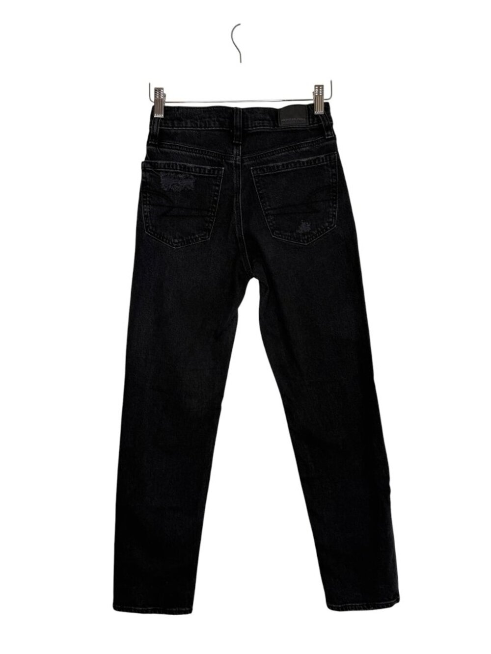 American Eagle Outfitters Real Good Stretch Distressed Jeans Women Black 000 - Picture 3 of 7